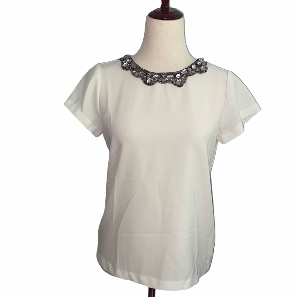 Shoshanna Embellished Rhinestone Jeweled Top - 2
